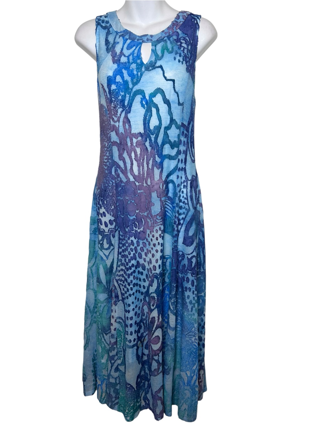 Petalura Blue Dress And Jacket Set Size Small Burnout Maxi Wedding Artsy Coastal — image 3 of 8